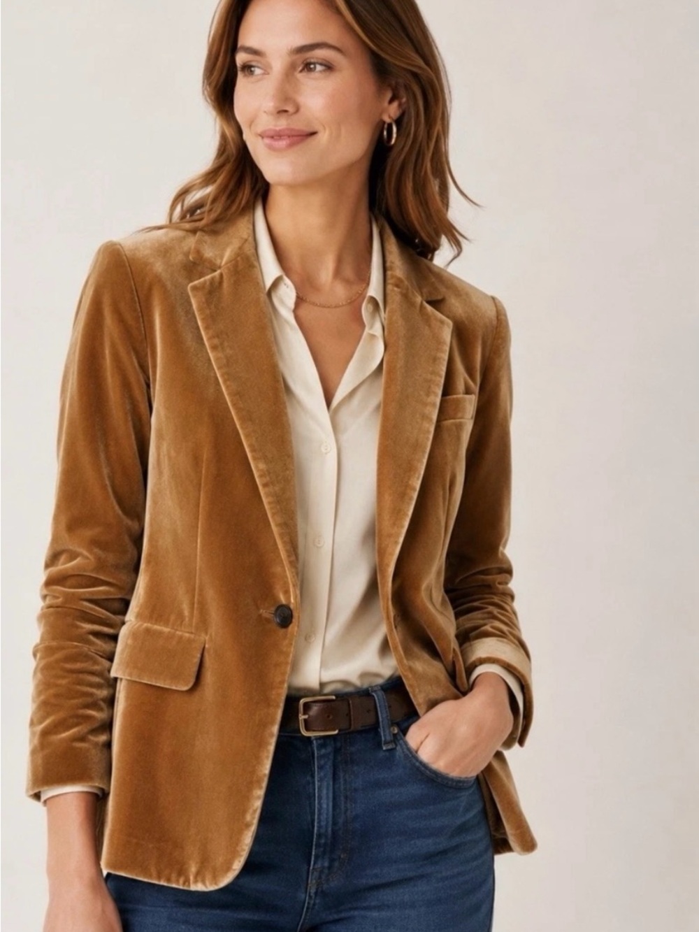 Banana Republic Velvet Blazer - Camel